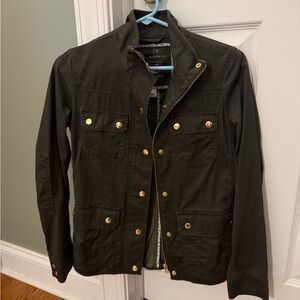 J. Crew Women’s Dark Mossy Green Field Jacket, Relaxed Boyfriend Fit, XXS